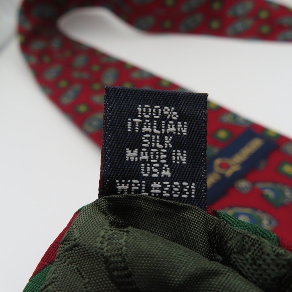 Tommy Hilfiger Tie Silk Red Green Blue 4" Wide 57" Long Two Toned - Picture 8 of 8